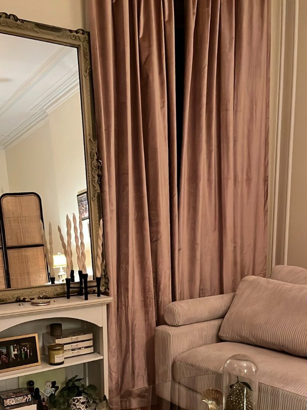 West Elm cotton velvet curtains 108"
